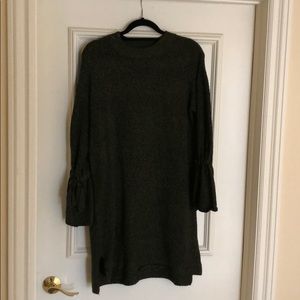 Dark green sweater dress